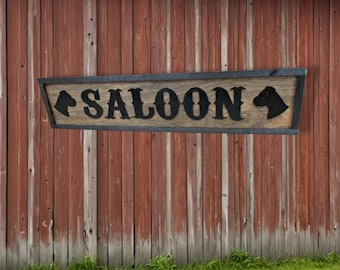 Custom Ranch Saloon Sign: 3D Laser Cut Wood, Western Decor