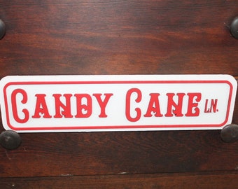 Candy Cane Lane Street Sign Directional Christmas Winter Santa Wooden Handmade Decor Prop Decoration Layered Sign 3D