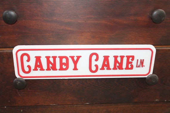 Candy Cane Lane Street Sign Directional Christmas Winter Santa Wooden Handmade Decor Prop Decoration Layered Sign 3D