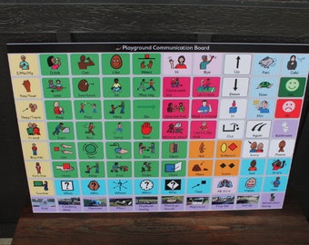 Custom Visual Playground Rectangle Board Communcation Symbols Kids Table Smooth Printed Weatherproof Waterproof Durable Sustainable PVC