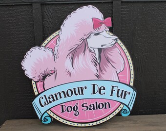 Custom Dog Salon Pet Groomer Weatherproof PVC Sign Personalized Custom Shape Ready for your Business Logo Great for hanging or wall mounted
