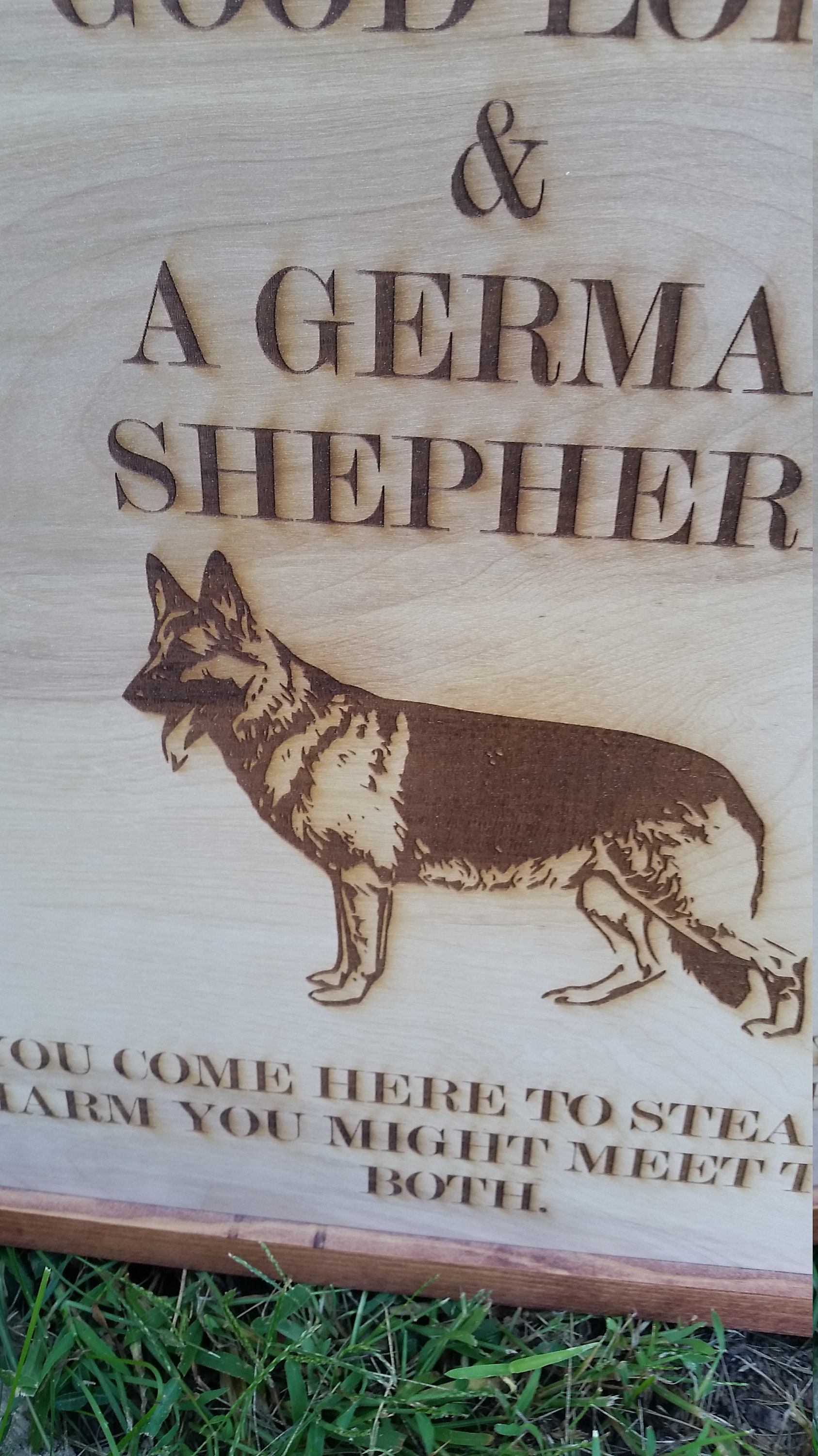 German Shepherd sign, This home is Protected by good Lord and a German