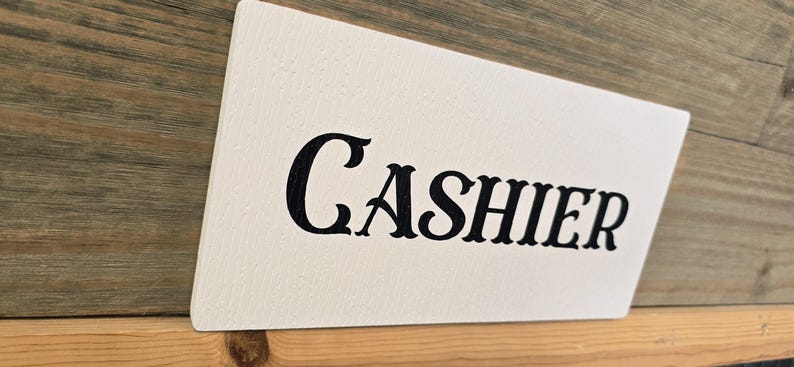 Cashier Sign – Black Lettering on White for Farmhouse, Retro, Cottage ...