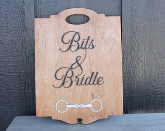 Equestrian Decor Sign: Bits and Bridle, Rustic Farmhouse Style