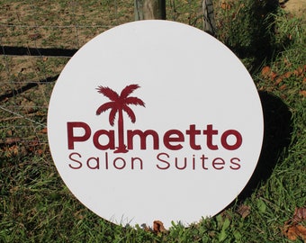Salon Suites Palm Tree Sign 3D Raised Text Custom Colors Size Font Letter Pallet Sign Gift  Wall Decor Tropical Care Business Name Logo