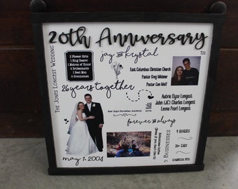 Personalized Anniversary Decor Photos Story Memories Established Celebrate Couple Gift Giftable Vow Renewal Your Story Custom Handmade Sign