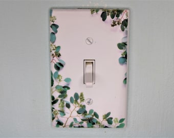 vining houseplants greenery eucalyptus plants light switch plate cover printed durable green decor unique custom piece