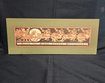 Vintage Twas the night before Christmas Printed Wood Sign for Holiday Decor and Vignette