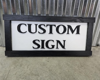 Personalized Custom Sign Rustic 3d Text Handmade Wooden Décor Farm