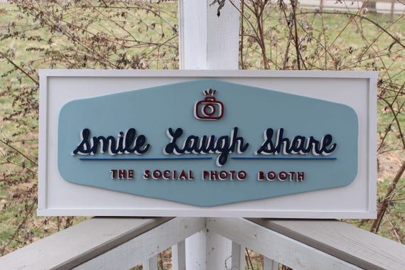 Large Custom Business Sign Mounted on Framed Back  We Use Your Graphic and Colors Photography Logo 3D Extra Large Sign Smile Laugh Share