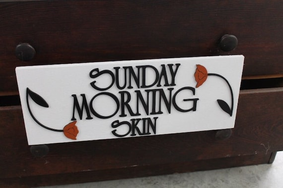 Custom Wooden Handmade Sign Skin Care Floral Poppy Unframed Commerical Signage 3D Raised Letters Company Name Personalized Customizable