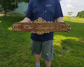 Family Name Raised Sign, Wooden, Wood, Established Sign, Last Name Sign, Large, Custom, Outdoor, Wedding Gift, 3D, Custom, Personalize