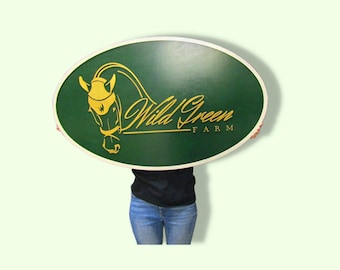 Raised 3D Horse Farm Sign • Custom Equestrian Barn Sign • Personalized Stable Name Sign • Rustic Horse Property Decor