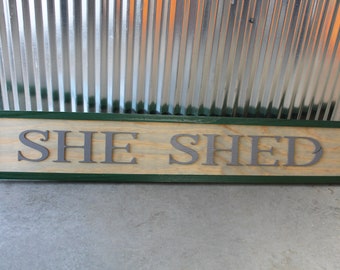 Wooden Sign She Shed Handmade Gift Building Sign Personalized Sign Custom Made to Order 3D Signage Ranch Style Country