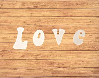 LOVE Natural Wood Cutout Letters – Minimalist Neutral Wall Decor – Wedding or Home Display Accent