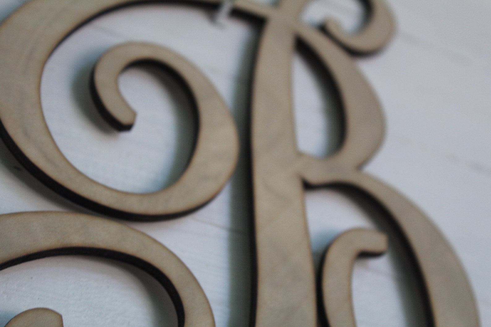 Wood Letter Script Cursive Capital Letter Cut Letter DIY Etsy