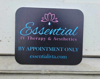 Custom Textured Rectangle Wood Sign Personalized Ready for your Business Logo Great for hanging or wall mounted Made to order Printed