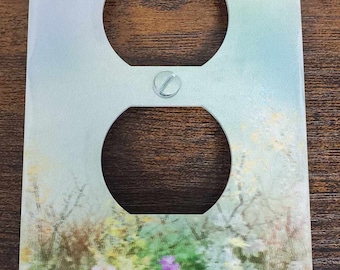 Flowers Wild Flower Floral Nursery Spring Printed in Color Light Switch Cover Plate Durable Baby Room Kids Room