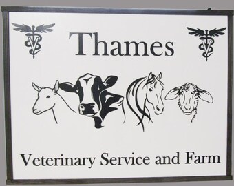 Welcome Sign for Vet Clinic Small Business Animal Livestock Custom Business Sign Rectangle Personalized Farm Company Sign