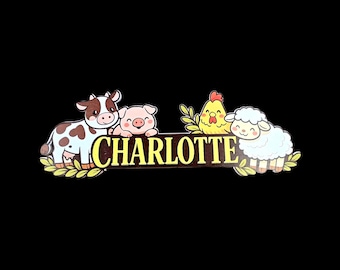 Custom 3D Printed Name Sign – Personalized Farm Animal Decor - Kids, Nursery, Birthday, or Baby Shower Gift