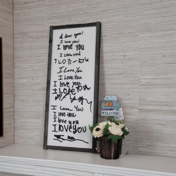 Custom I Love You Handwriting Sign Kids Parents Grandparents Gift