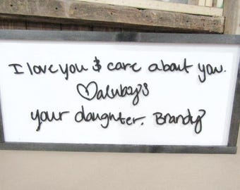Mom Gift Handwriting Framed Decor Daughter Gift Personalized Sketch Personal Note Letter Loved One Special Occasion Mothers Day Handmade 3D