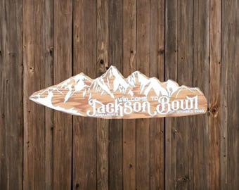 Custom Mountain Range Wood Sign – Personalized 3D Raised Text & Graphics - Rustic Cabin Lodge Décor – Mountain Range Wall Art