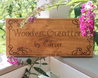 Custom Wood Sign, Business Sign, Outdoor Sign, Wall Decor, Personalized Name Signs, Laser Engraving, Custom, Footstepsinthepast