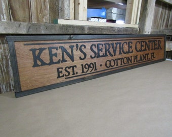 Service Center Sign Wooden Signage Large Oversized Store Front Sign HVAC Handyman Dad Grandpa Gift Custom Personalized Open Entrance 3D Sign