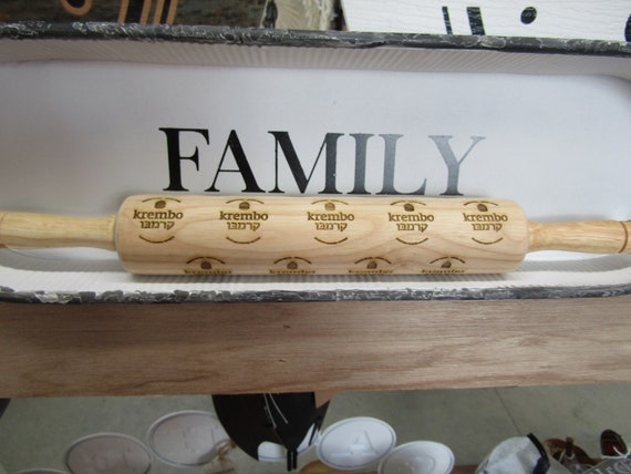 Baker Logo Kosher Baked Goods Custom Your Actual Logo Rolling Pin Embossed Engraved Wooden Rolling Pin Cookie Stamp Laser Pottery Texture