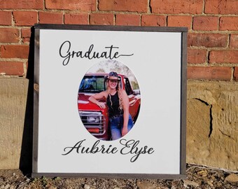 Custom Graduation Large Square Signage Rustic Customizable Wood Laser Cut Out 3D Extra Large Sign School Senior Graduate
