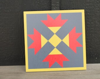 Geometric Barn Quilt Sign: Modern Farmhouse Decor, Weatherproof PVC