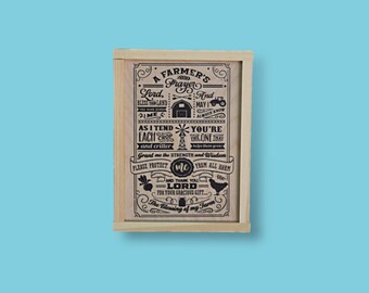Printed Farmer’s Prayer Sign  Rustic Farmhouse Wall Art, Country Home Decor, Inspirational Farm Print, Gift for Farmers, Framed Print Option