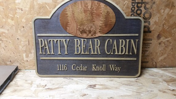 Cabin Sign Vacation Rental Sign Vrbo Business Sign Bear Etsy