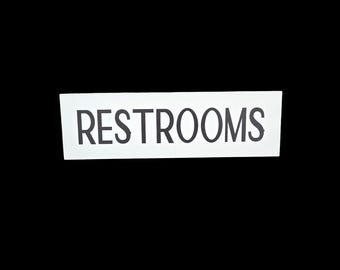 PVC Printed Restrooms Sign – Weatherproof Bathroom Directional Sign – Indoor Outdoor Business Wall Decor