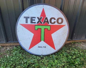 Texaco Gasoline Oil Gas Station Reproduction Garage Sign For Him Giftable Aluminum Sign Printed Memorabilia Classic Petrolina Petroleum