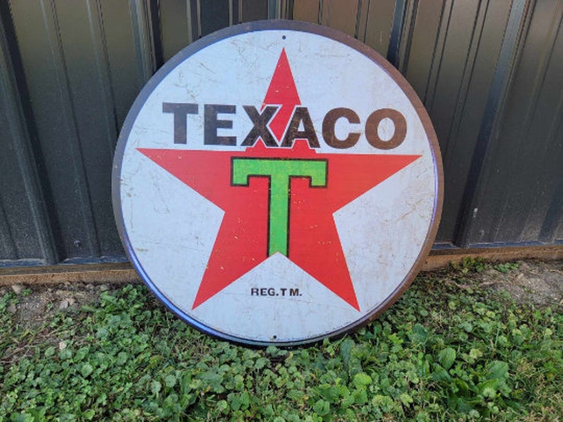 Texaco Background Texaco Gasoline Oil Gas Station Reproduction Garage Sign for Him ...