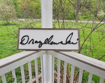 actual signature, your signature, handwriting cut out of wood large sign personalized unique gift wedding gift memorial gift for mom and dad