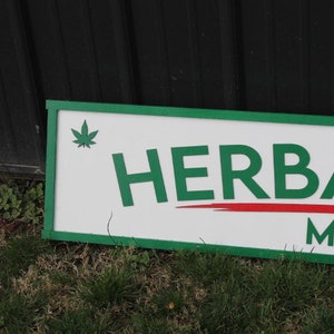 Medical Remedies Cannabis Dispensary Sign Wooden Handmade 3D Business Commerical Signage Herbal Layered Sign Single or Double sided image 2