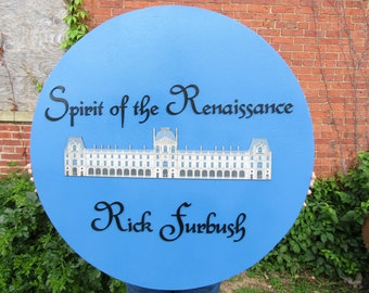 Rise Of The Renaissance Custom Replica Style Castle Round 3D Raised Sign Victorian Era Reenactment Handmade Redesign Wood Handmade Sign