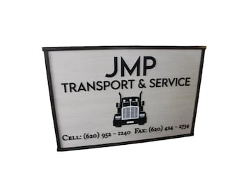 Custom Laser Cut Wood Business Logo Sign: Trucking Company