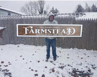 Custom Farmhouse Name Sign – Rustic Wood Ranch & Homestead Decor