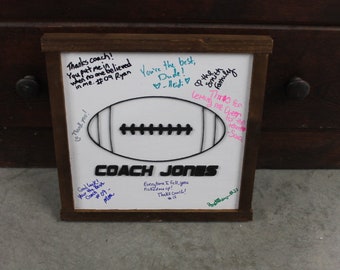 Coach Sign board Football Sports Custom Personalized 3D Layered Signage Decor Game Room Man Cave Giftable Sport Team Thank you