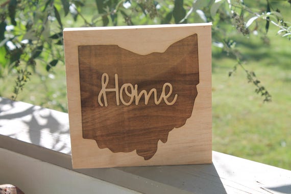 Ohio Sign, Home Sign, Your State,  Custom, Sign,  Hand planned, Laser etched, wood, Personalize, footstepsinthepast