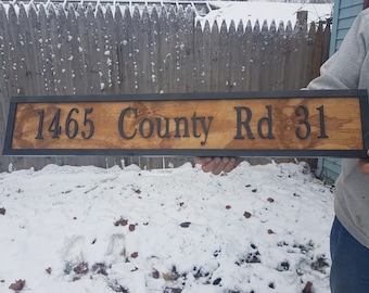 Address Sign, 3D, Large Custom Address Sign, Over-sized Rustic, Wood, Laser Cut Out, Extra Large, Sign Footstepsinthepast