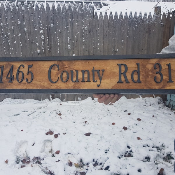 Address Sign, 3D, Large Custom Address Sign, Over-sized Rustic, Wood, Laser Cut Out, Extra Large, Sign Footstepsinthepast