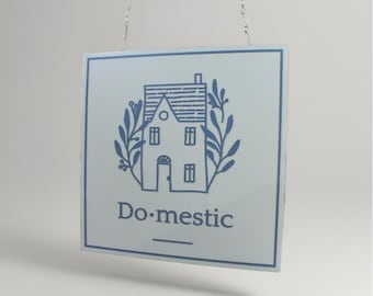 Custom Home Repair Sign – 3D Blue & White Wooden Logo for Contractor or Handyman Business