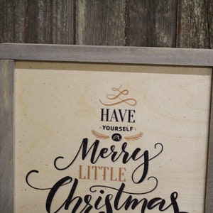 Framed Have Yourself A Merry Little Christmas Wood Sign Tree Shaped