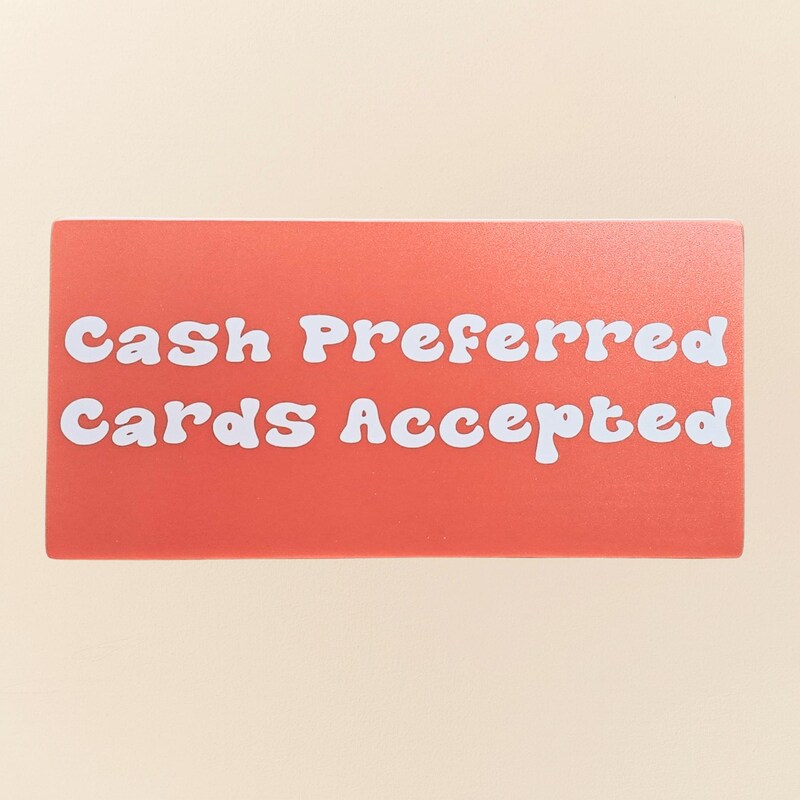 Card Only Sign Sticker Credit Cards Only Sign - Etsy