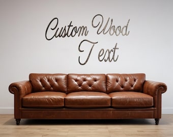 Custom Cut Stained Wood Sign - Personalized Script Text – Home, Business, Keepsake Decor